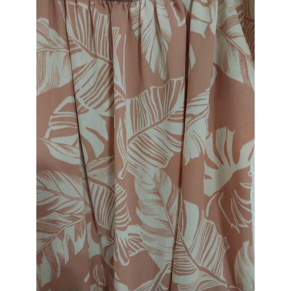 Sienna Sky Womens Pink White Tropical Palm Leaf Size XS Blouse Flutter Sleeve - Picture 5 of 5